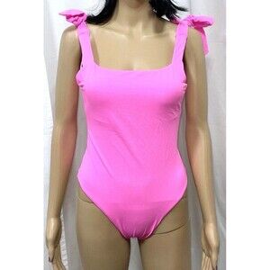 Women's One Piece Bathing Suit Low Back Swimsuit Sexy High Leg Size S Pink